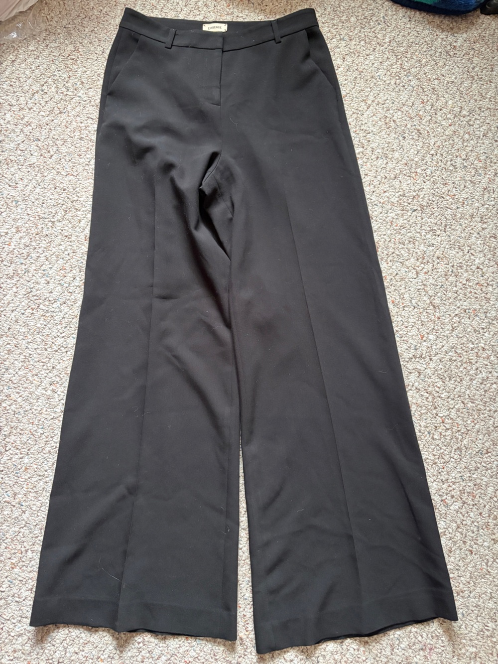 L’AGENCE Black Wide Leg Trousers Dress Pants Size 8 inseam 34” high waisted
